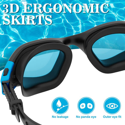 Polarized Swimming Goggles Swim Goggles anti Fog anti UV No Leakage Clear Vision for Men Women Adults Teenagers