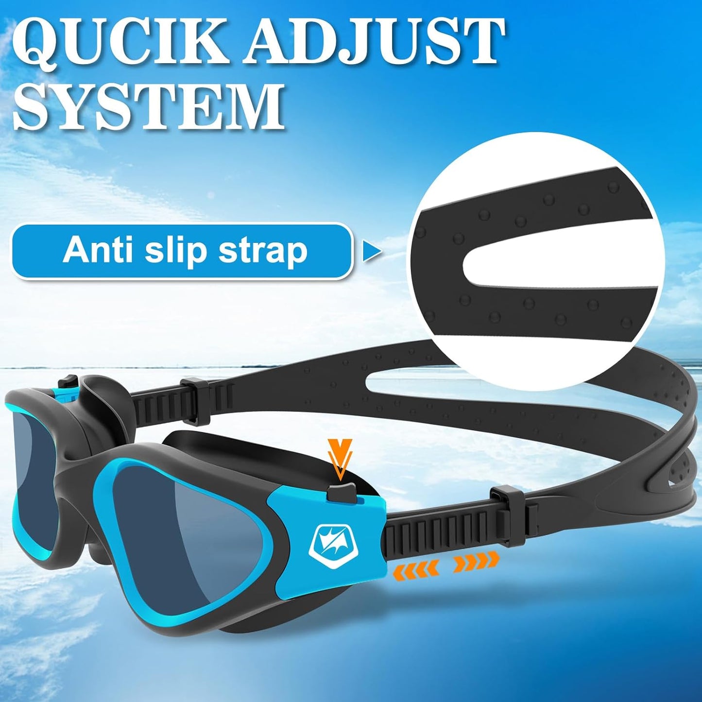 Polarized Swimming Goggles Swim Goggles anti Fog anti UV No Leakage Clear Vision for Men Women Adults Teenagers